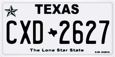 TX license plate CXD2627