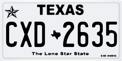 TX license plate CXD2635