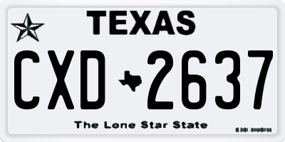 TX license plate CXD2637