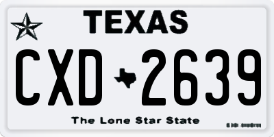 TX license plate CXD2639