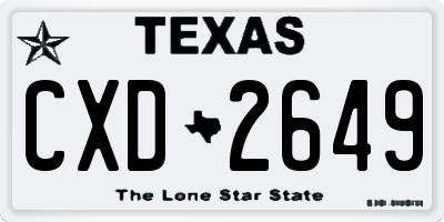 TX license plate CXD2649