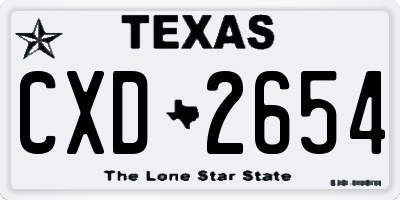 TX license plate CXD2654