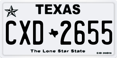 TX license plate CXD2655