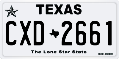 TX license plate CXD2661