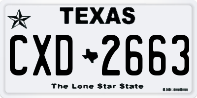 TX license plate CXD2663