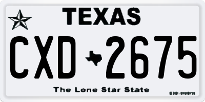TX license plate CXD2675