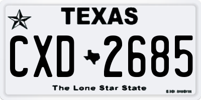 TX license plate CXD2685