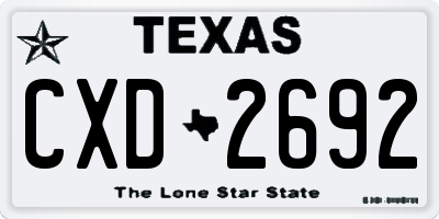TX license plate CXD2692