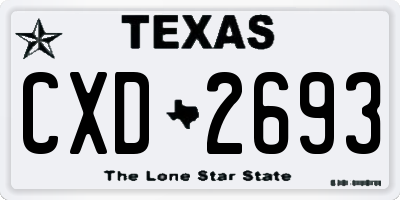 TX license plate CXD2693