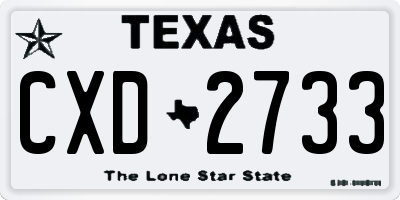 TX license plate CXD2733