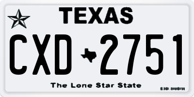 TX license plate CXD2751