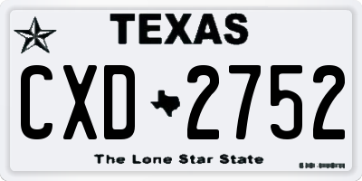 TX license plate CXD2752