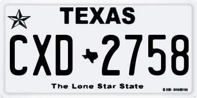 TX license plate CXD2758