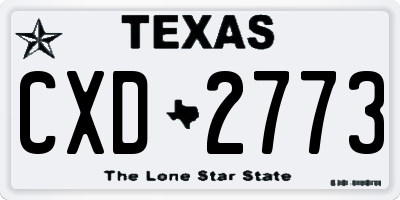 TX license plate CXD2773