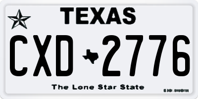 TX license plate CXD2776