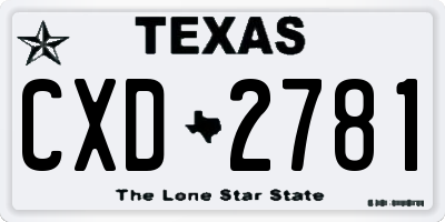 TX license plate CXD2781