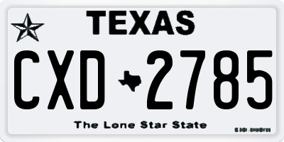 TX license plate CXD2785