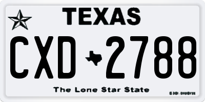 TX license plate CXD2788
