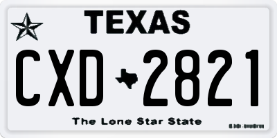 TX license plate CXD2821