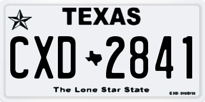 TX license plate CXD2841