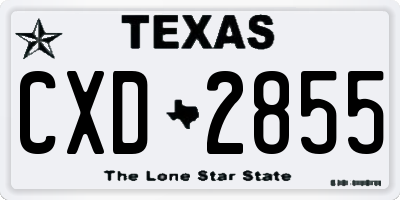 TX license plate CXD2855