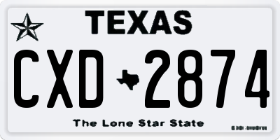 TX license plate CXD2874