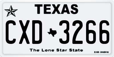 TX license plate CXD3266