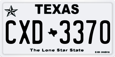 TX license plate CXD3370