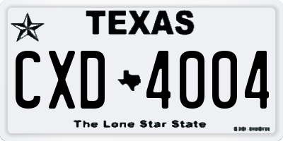 TX license plate CXD4004