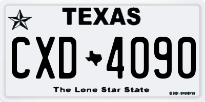 TX license plate CXD4090