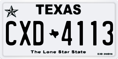 TX license plate CXD4113