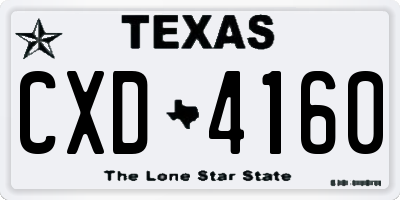 TX license plate CXD4160