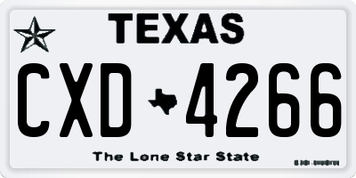 TX license plate CXD4266