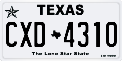 TX license plate CXD4310