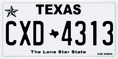 TX license plate CXD4313