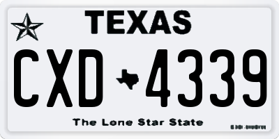 TX license plate CXD4339