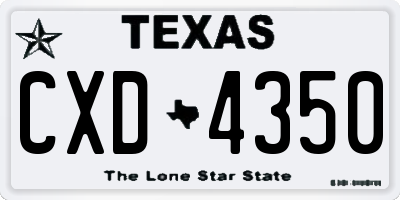 TX license plate CXD4350