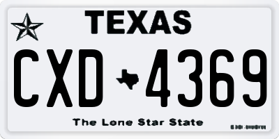 TX license plate CXD4369