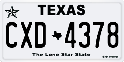 TX license plate CXD4378