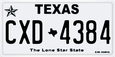 TX license plate CXD4384