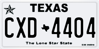TX license plate CXD4404