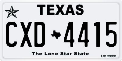 TX license plate CXD4415