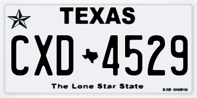TX license plate CXD4529