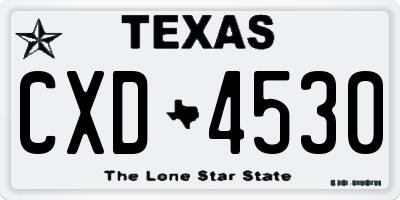 TX license plate CXD4530