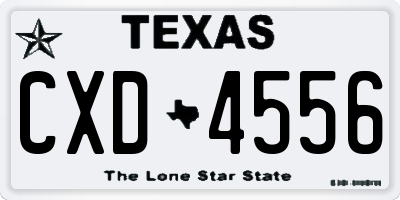 TX license plate CXD4556