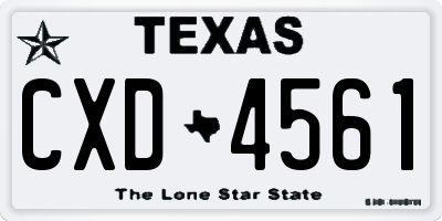 TX license plate CXD4561