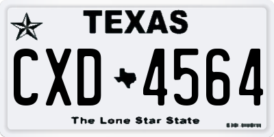 TX license plate CXD4564