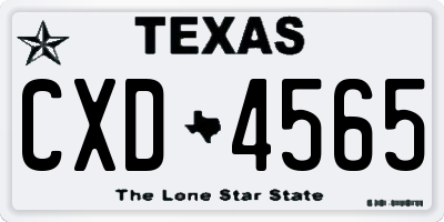 TX license plate CXD4565