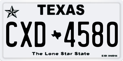 TX license plate CXD4580