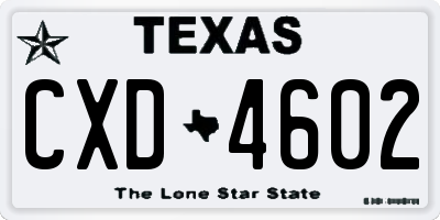 TX license plate CXD4602